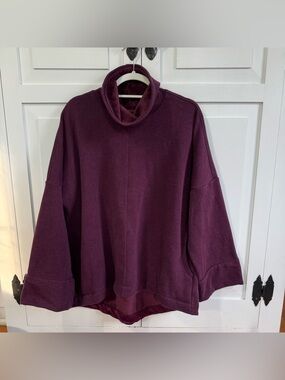 Athleta Cozy Karma Funnel Neck Sweatshirt in Spiced Cabernet Heather - Soft